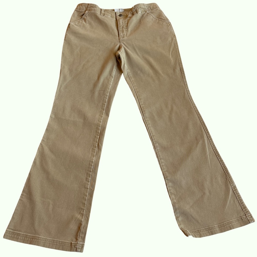 Royal Robbins Tan Wide Leg Flare Jeans Mid-Rise Size 8